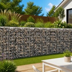 Reliable Gabion Wall with Covers Silver Steel 600x30x100cm