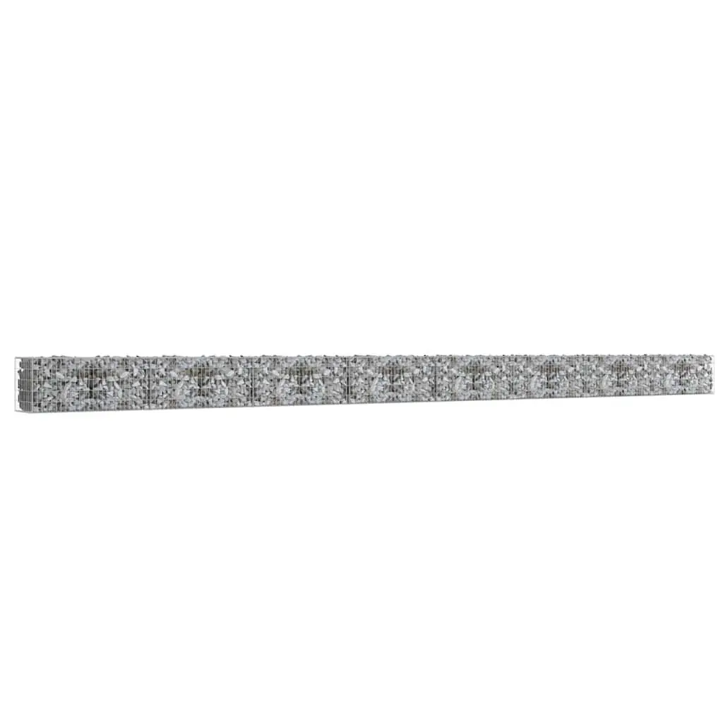 Gabion Wall Fence Panel Retaining Barrier 900x50x50 cm Silver