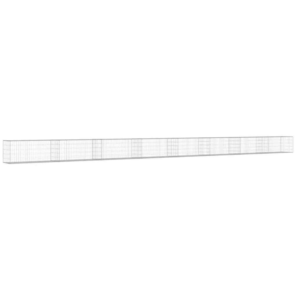 Gabion Wall Fence Panel Retaining Barrier 900x50x50 cm Silver
