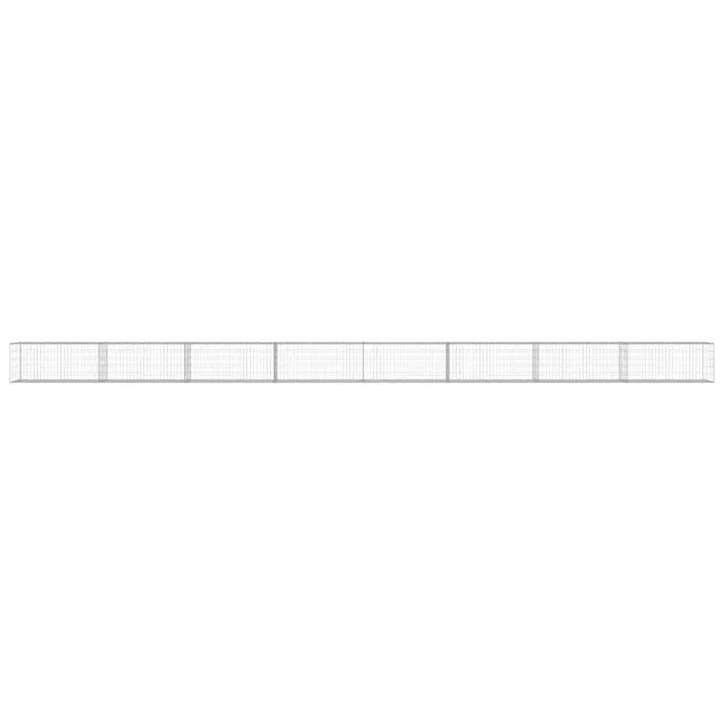 Gabion Wall Fence Panel Retaining Barrier 900x50x50 cm Silver