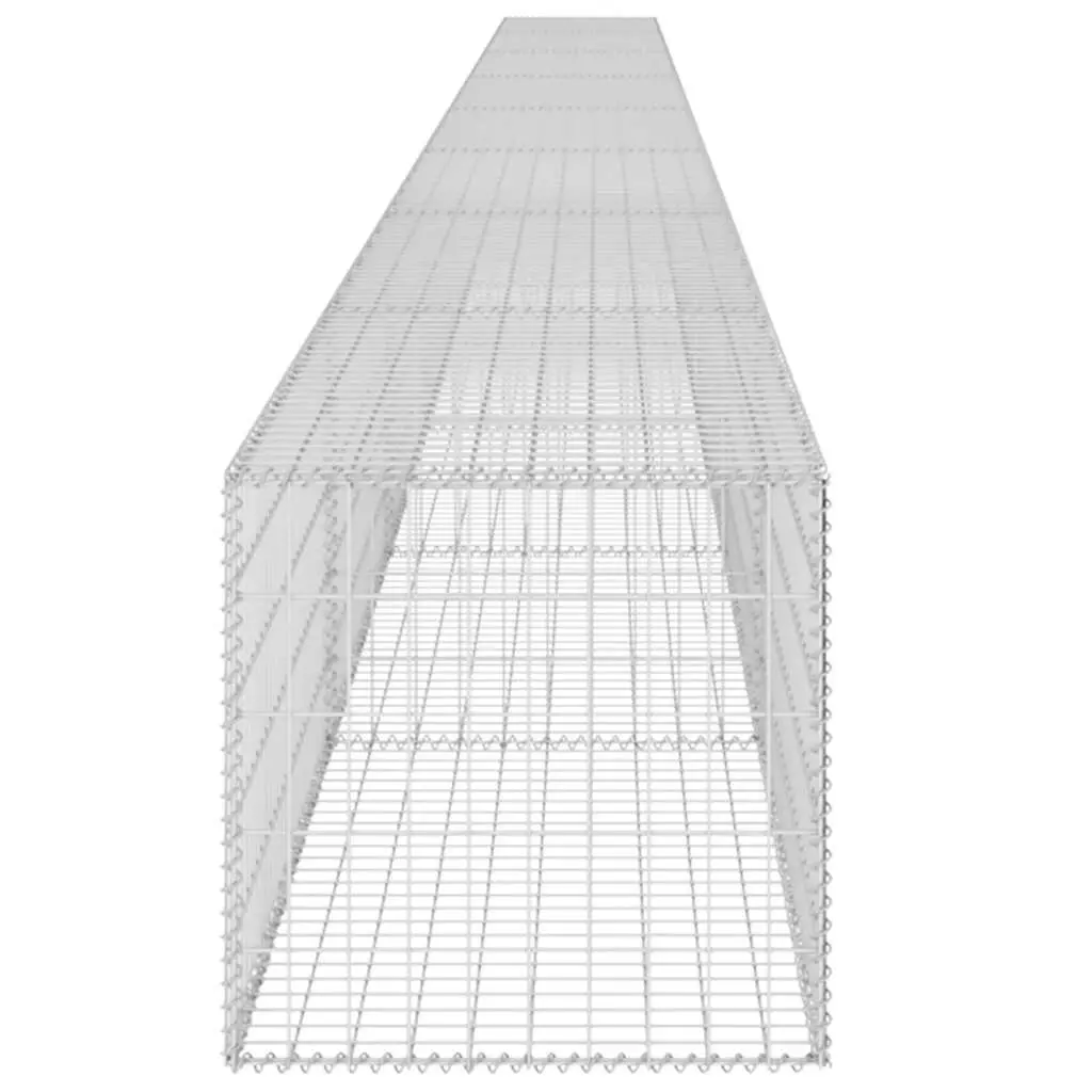 Gabion Wall Fence Panel Retaining Barrier 900x50x50 cm Silver