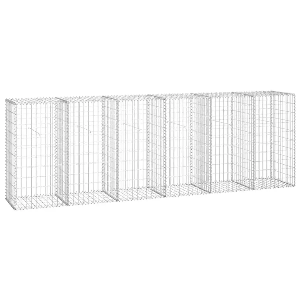 Gabion Wall Panel Retaining Barrier Galvanised Steel 300L x 50W x 100H cm Silver