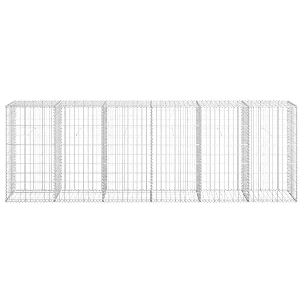 Gabion Wall Panel Retaining Barrier Galvanised Steel 300L x 50W x 100H cm Silver