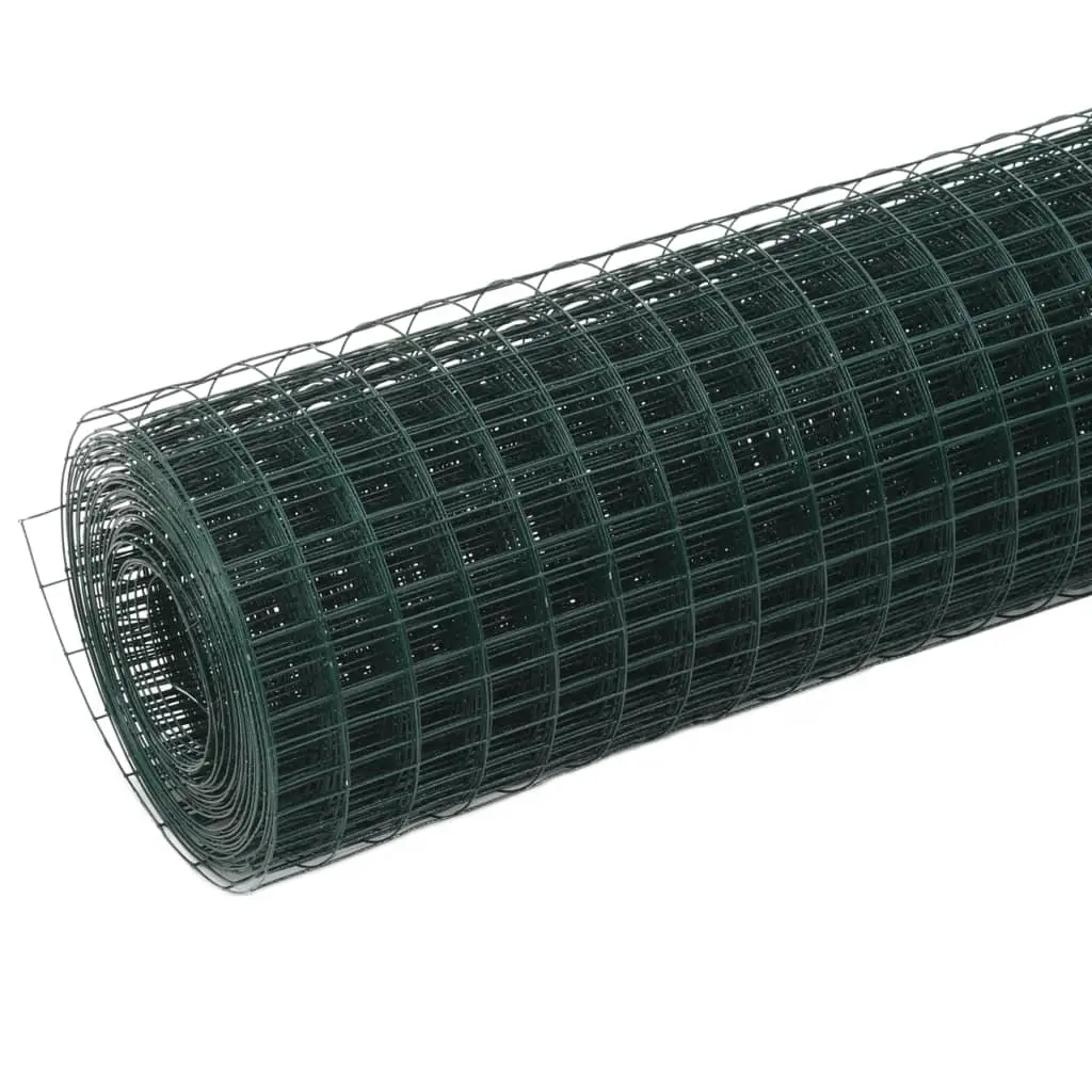Chicken Wire Fence PVC Coated 25 x 1.5 m Green Poultry Garden Enclosure