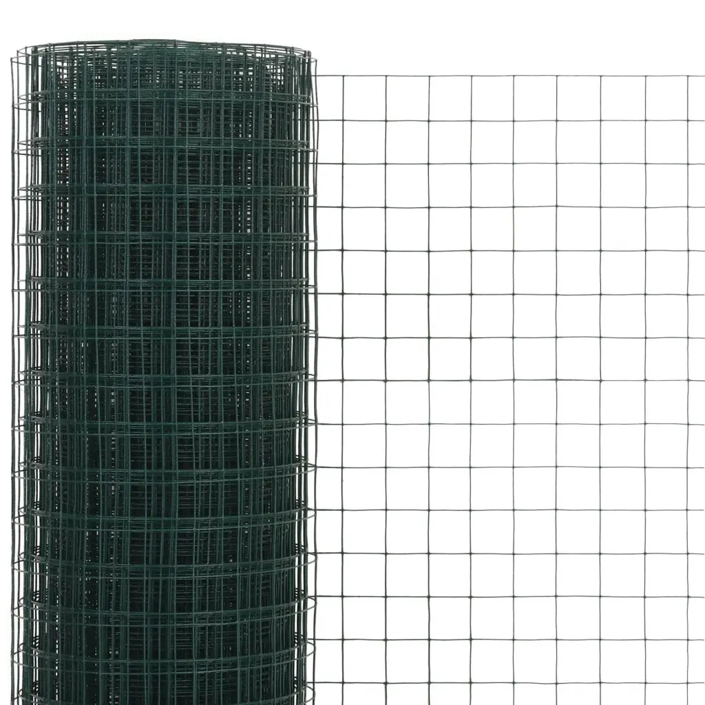 Chicken Wire Fence PVC Coated 25 x 1.5 m Green Poultry Garden Enclosure