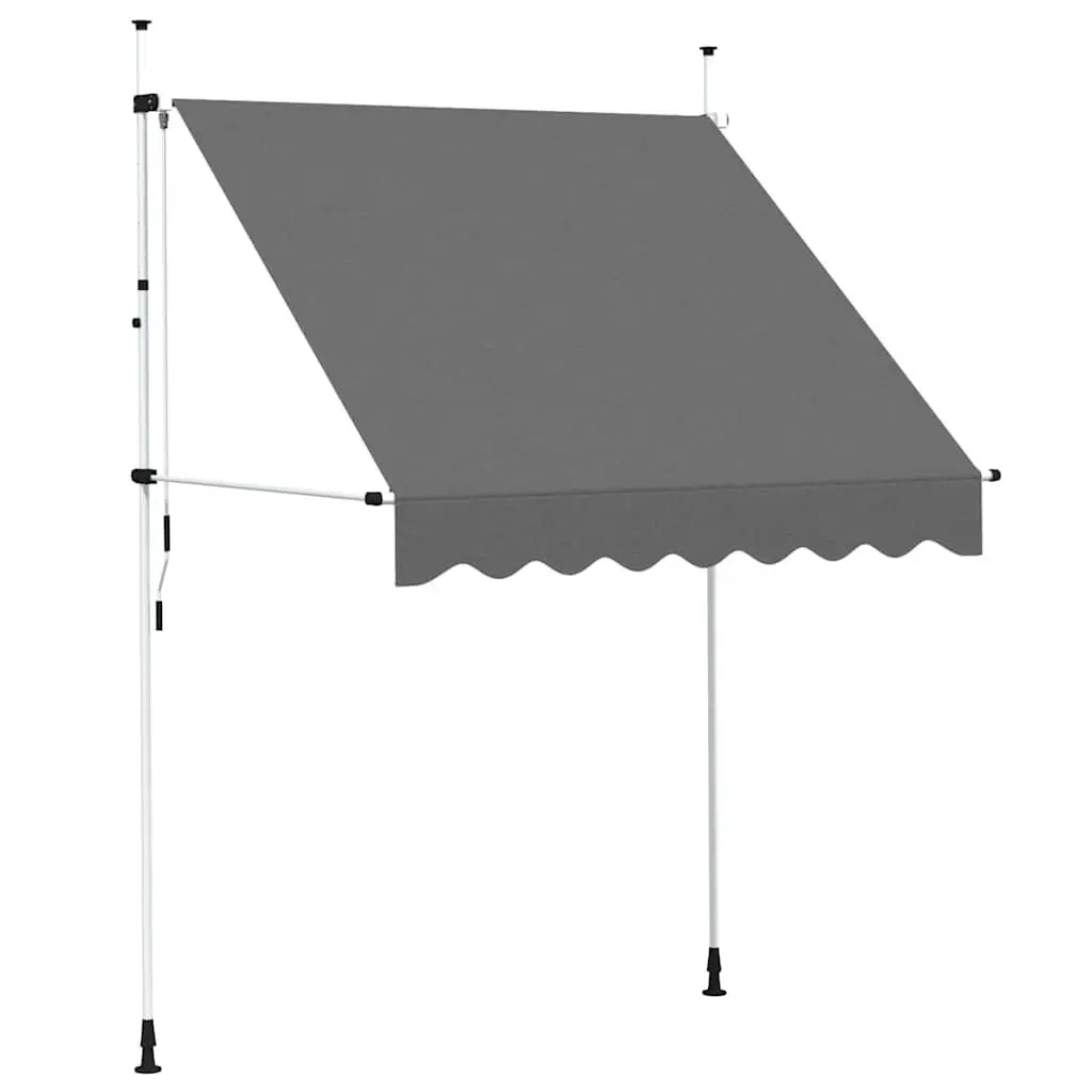 Manual Retractable Awning 200cm Window Door Terrace Balcony Garden Outdoor Anthracite