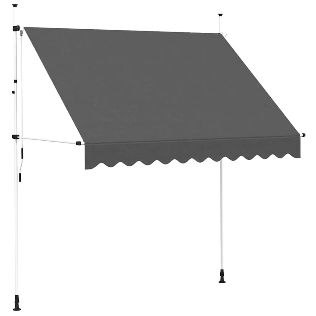Manual Retractable Awning 250 cm Garden Shade Anthracite
