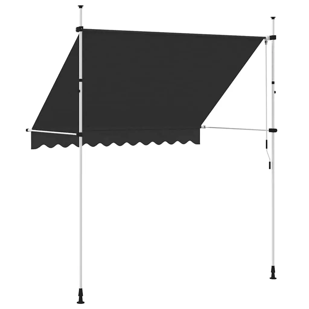 Manual Retractable Awning 250 cm Garden Shade Anthracite