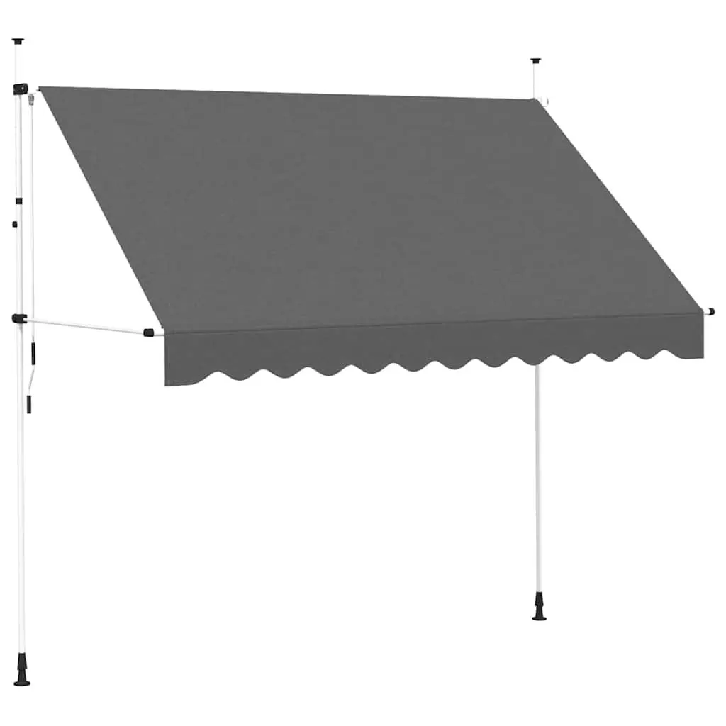 Manual Retractable Awning 300 cm Window Terrace Balcony Garden Shade Anthracite