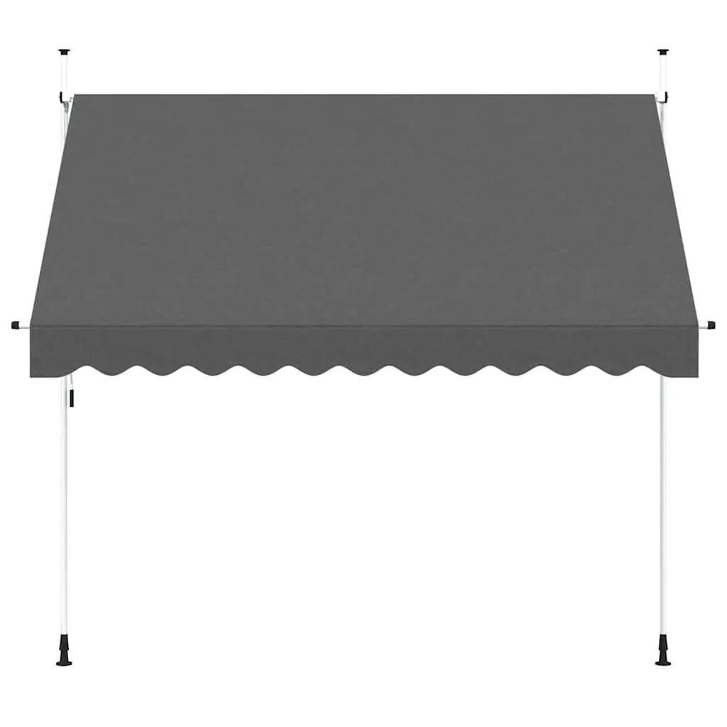 Manual Retractable Awning 300 cm Window Terrace Balcony Garden Shade Anthracite