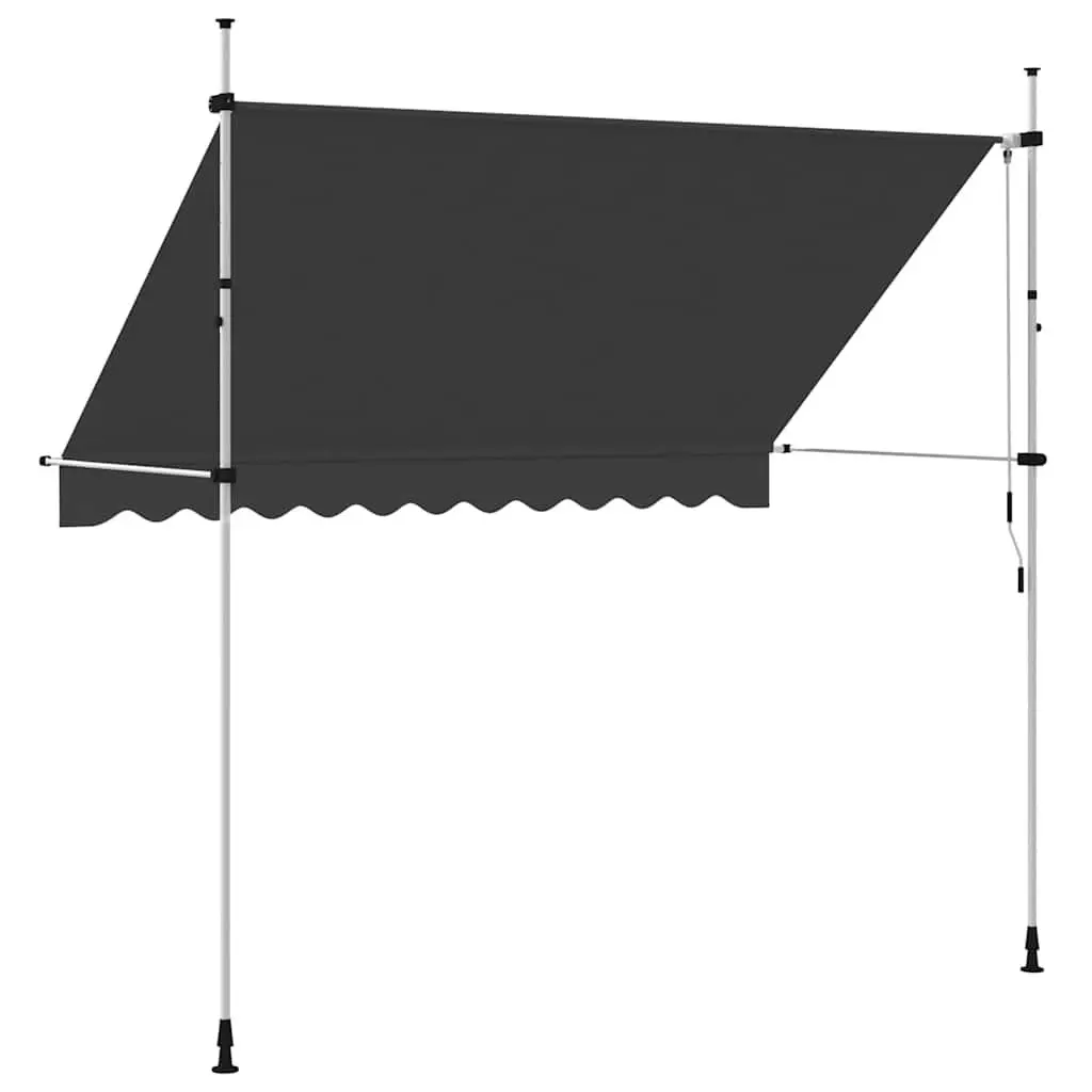 Manual Retractable Awning 300 cm Window Terrace Balcony Garden Shade Anthracite