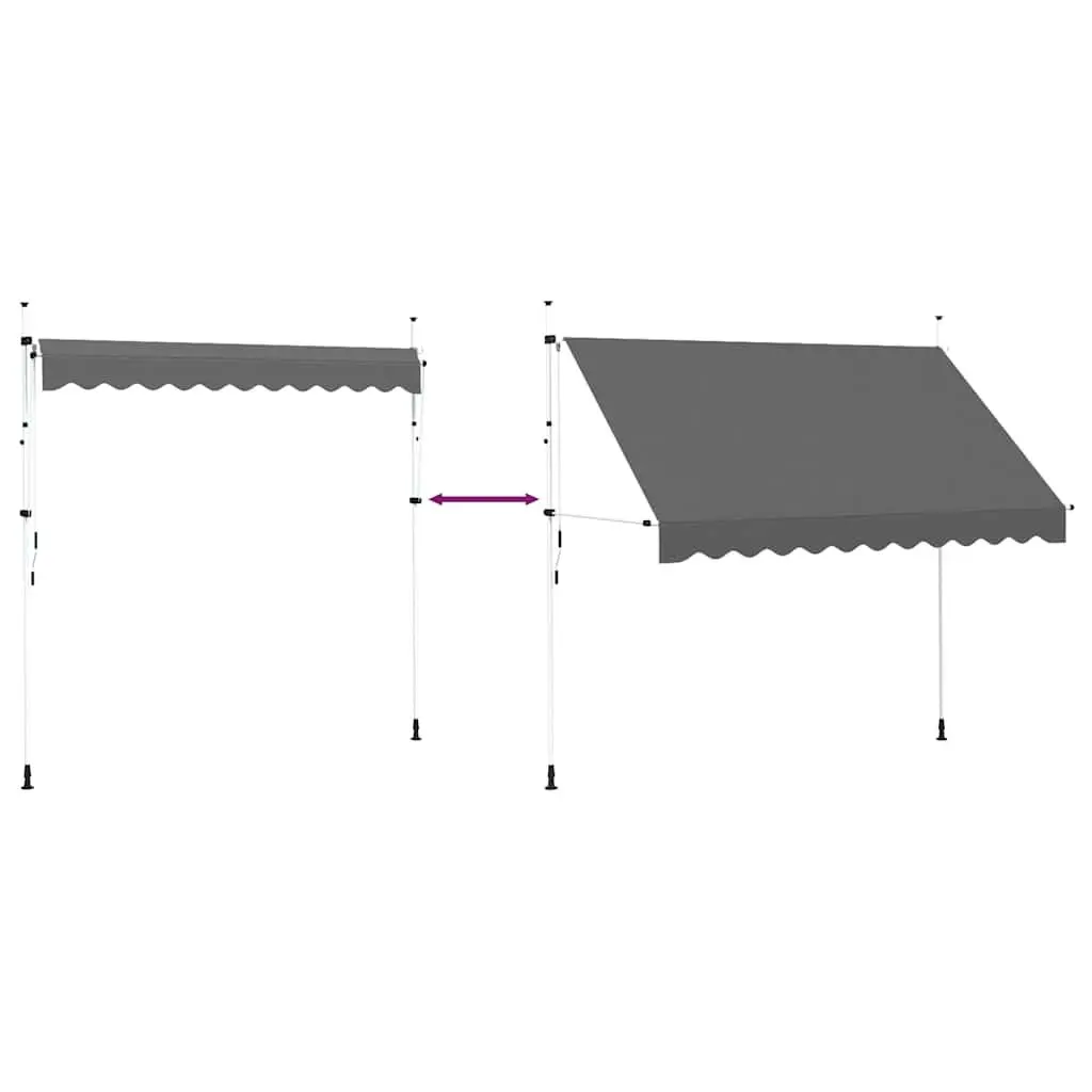 Manual Retractable Awning 300 cm Window Terrace Balcony Garden Shade Anthracite