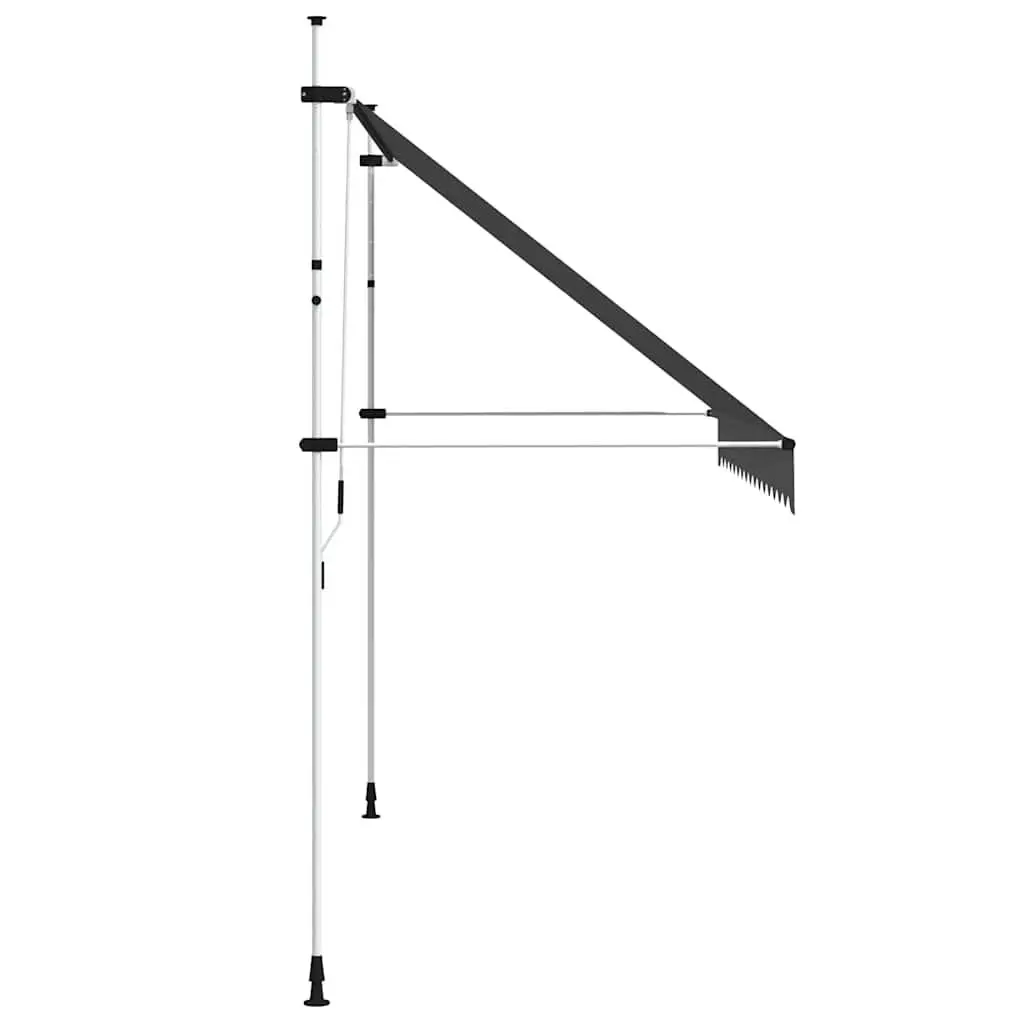 Retractable Awning Manual 350cm Outdoor Shade Anthracite for Windows Balconies Terraces Garden