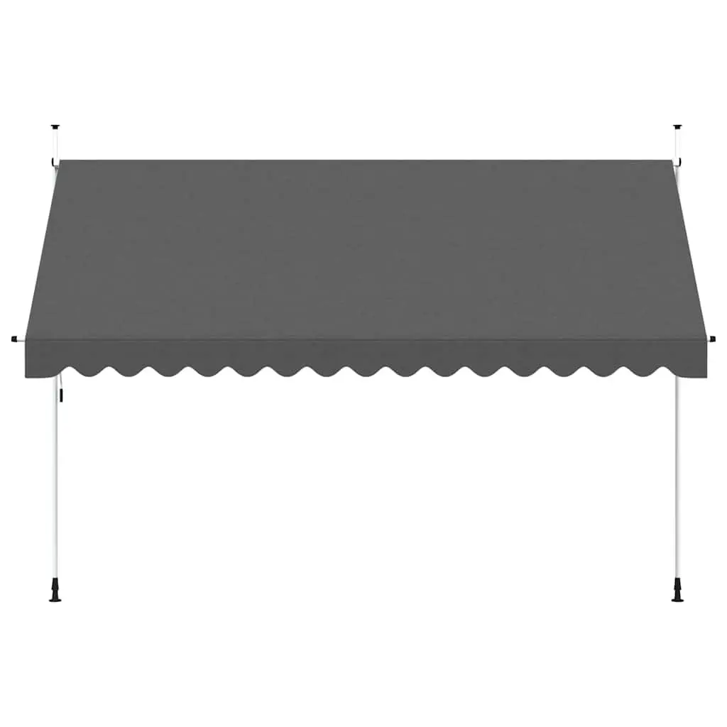 Manual Retractable Awning Outdoor Shade 400cm Anthracite