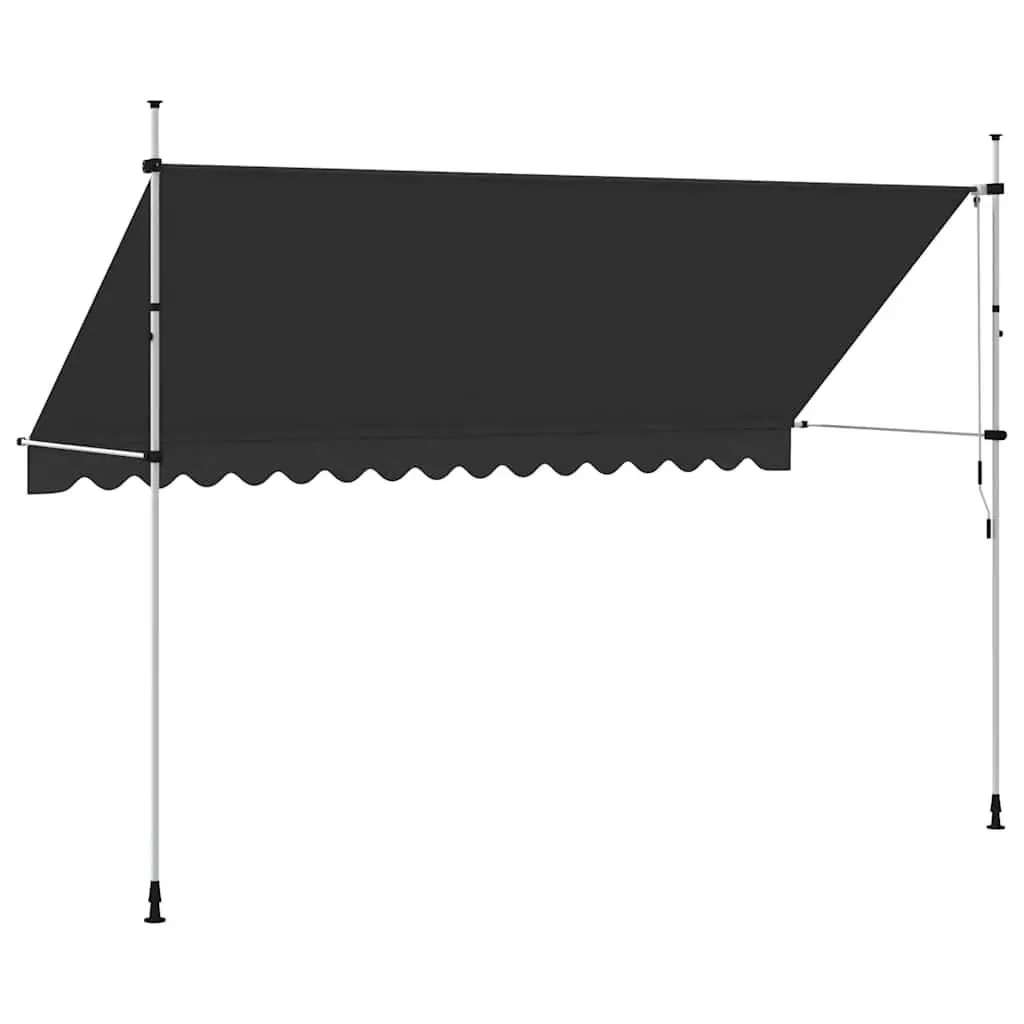 Manual Retractable Awning Outdoor Shade 400cm Anthracite