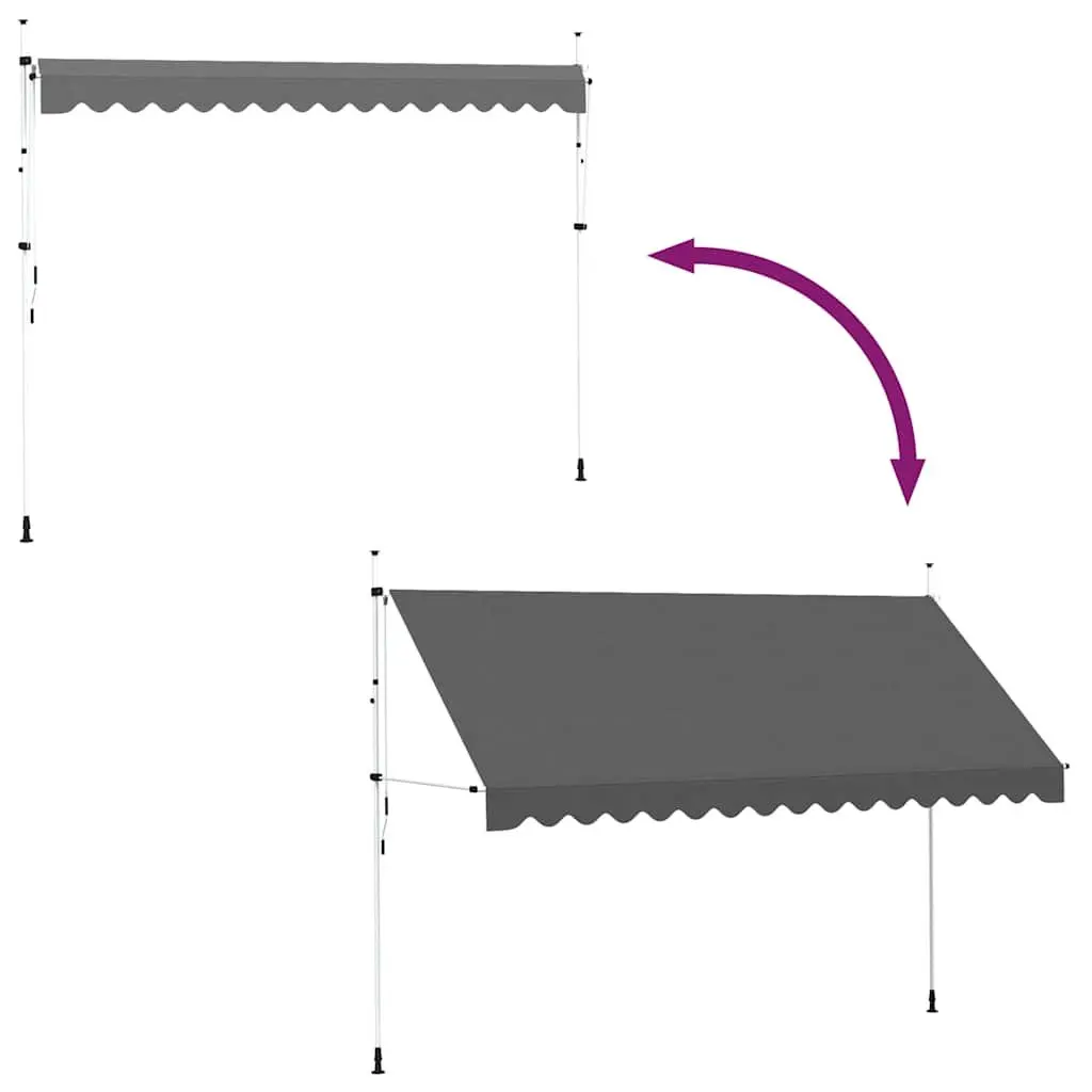 Manual Retractable Awning Outdoor Shade 400cm Anthracite