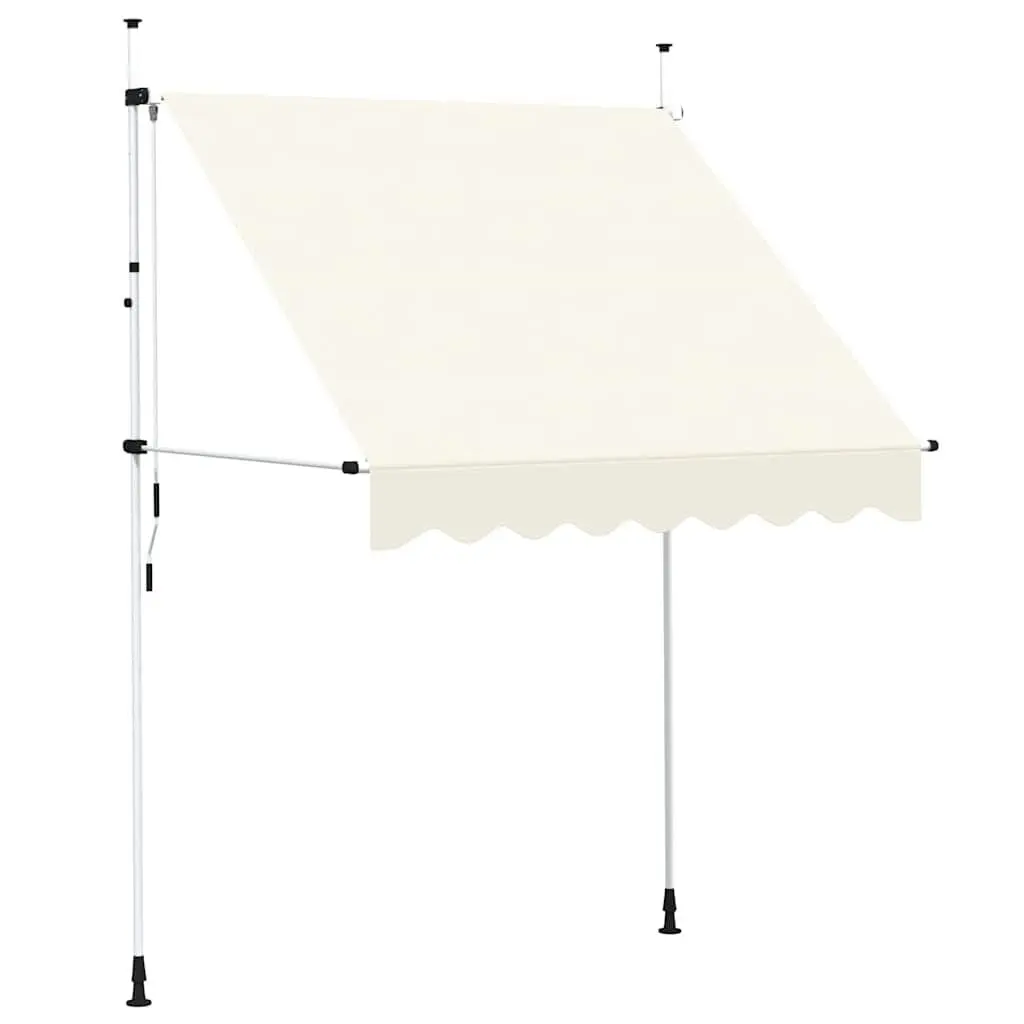 Manual Retractable Awning 200cm Cream Window Door Terrace Balcony Garden Shade