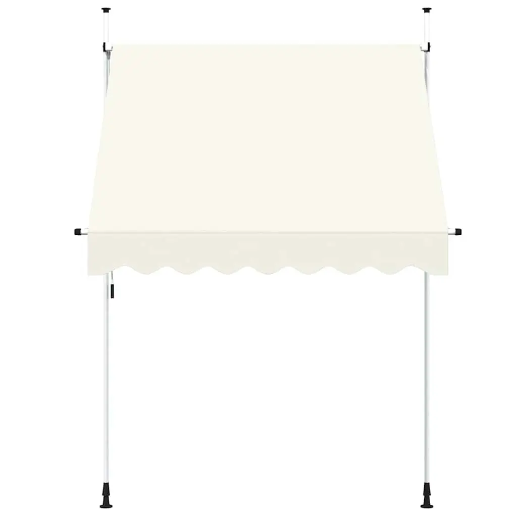 Manual Retractable Awning 200cm Cream Window Door Terrace Balcony Garden Shade