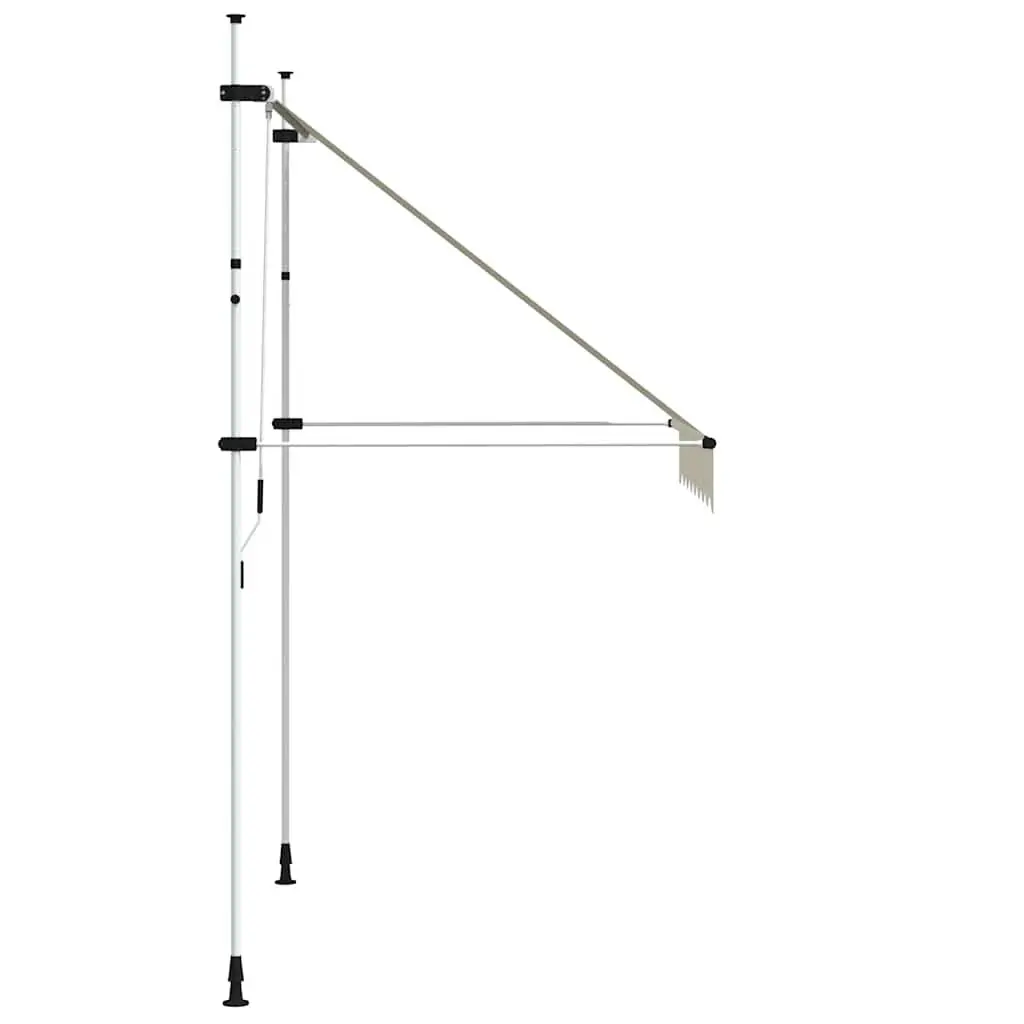 Manual Retractable Awning 200cm Cream Window Door Terrace Balcony Garden Shade