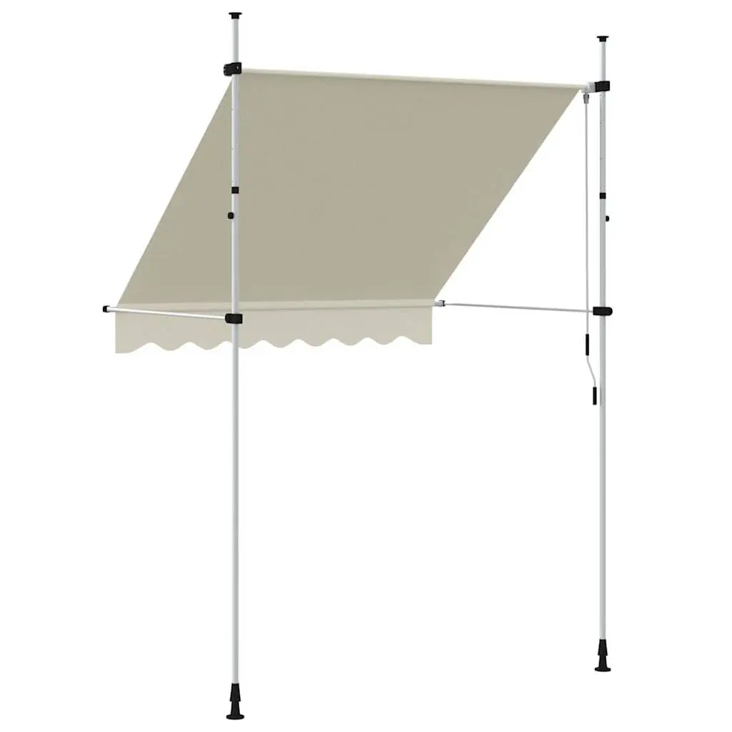 Manual Retractable Awning 200cm Cream Window Door Terrace Balcony Garden Shade