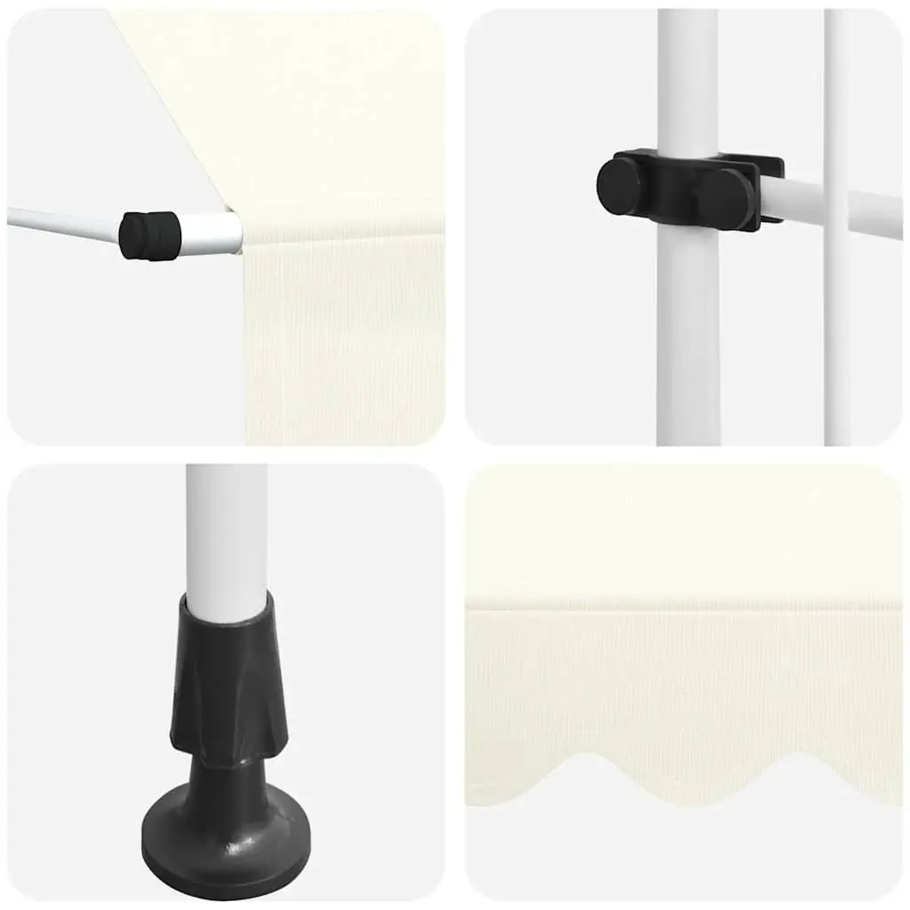 Manual Retractable Awning 200cm Cream Window Door Terrace Balcony Garden Shade