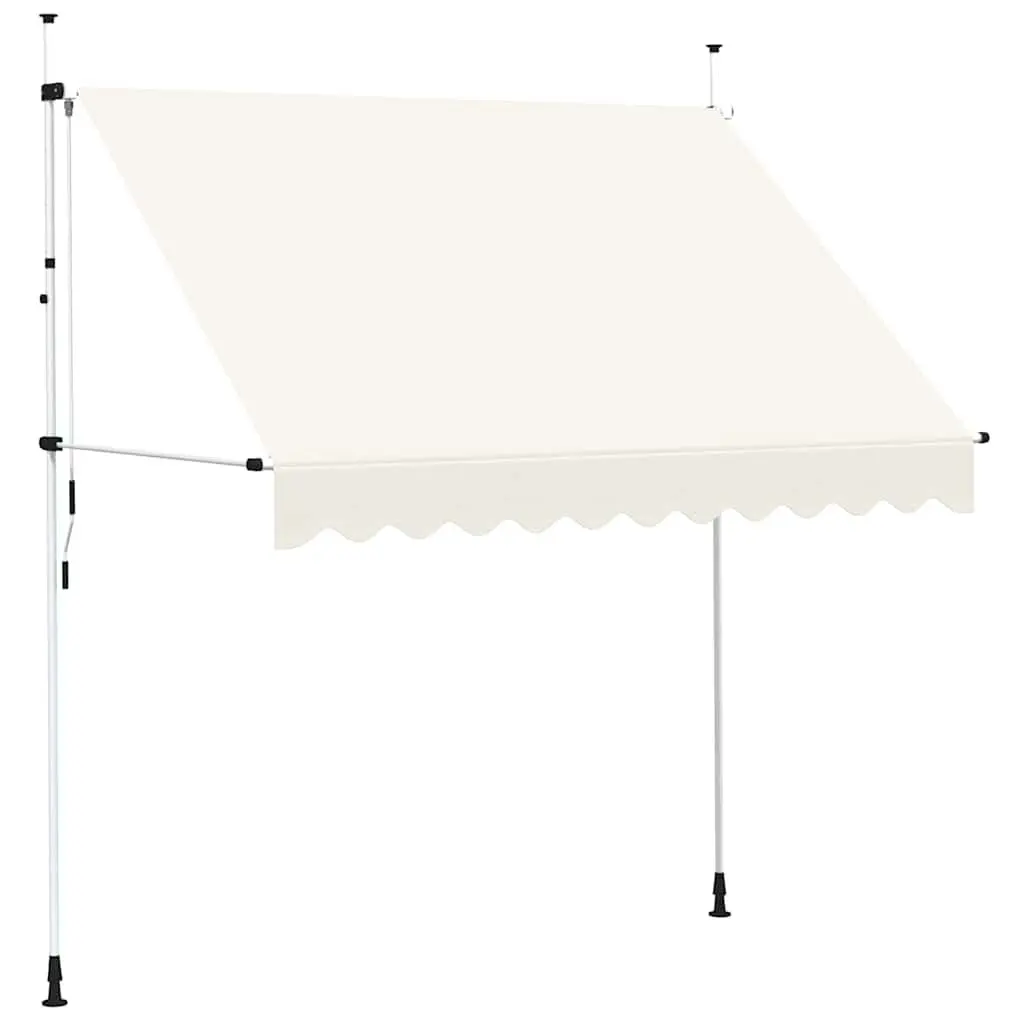 Manual Retractable Awning 250cm Cream for Window Door Terrace Balcony Garden Outdoor