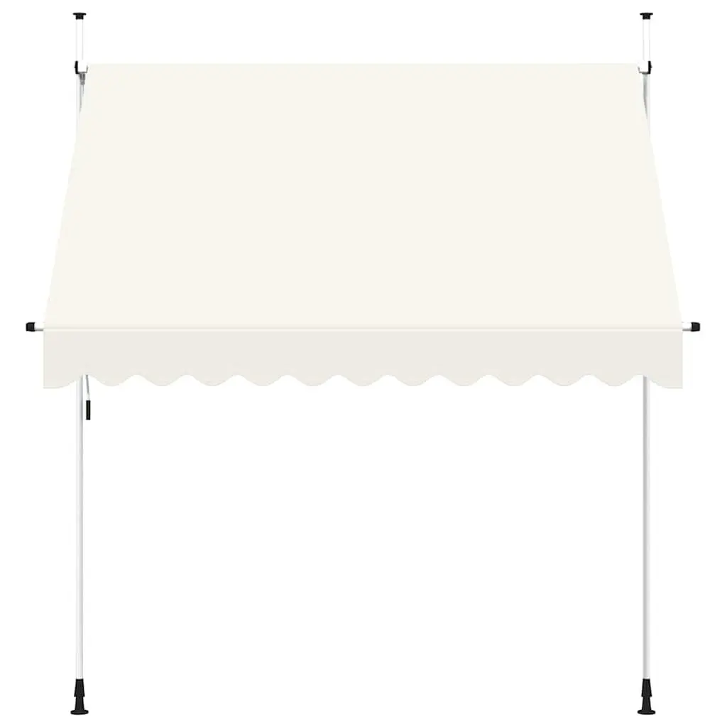 Manual Retractable Awning 250cm Cream for Window Door Terrace Balcony Garden Outdoor