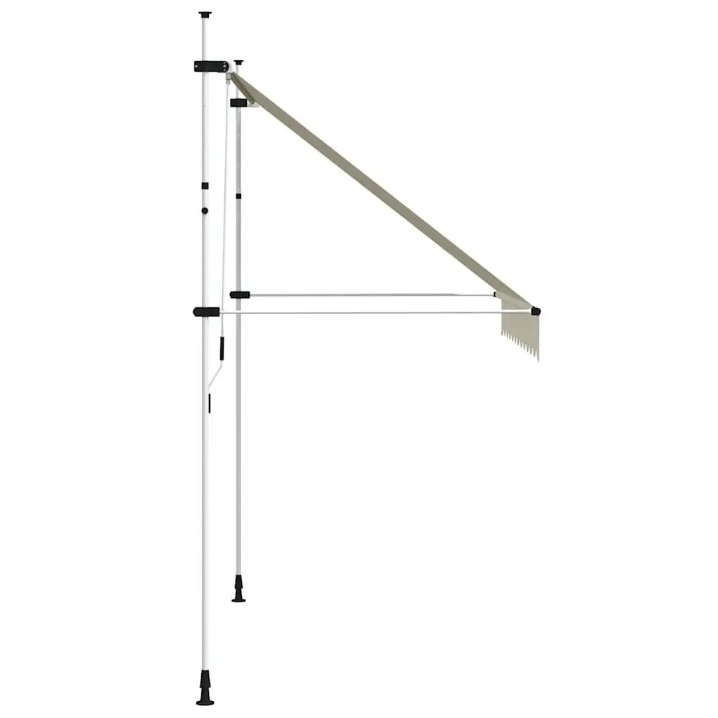 Manual Retractable Awning 250cm Cream for Window Door Terrace Balcony Garden Outdoor
