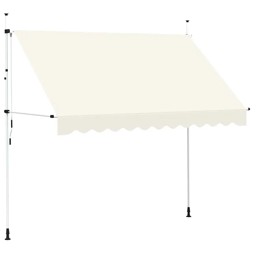 Retractable Awning Manual 300cm Cream for Window Terrace Balcony Garden Outdoor