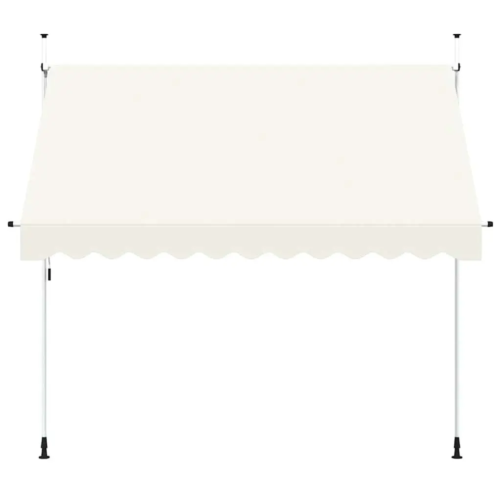 Retractable Awning Manual 300cm Cream for Window Terrace Balcony Garden Outdoor