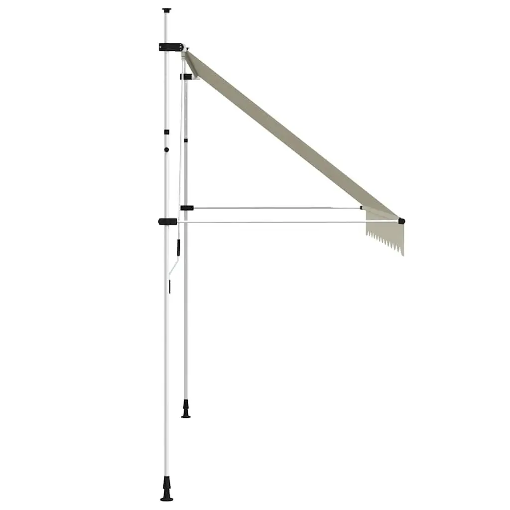 Retractable Awning Manual 300cm Cream for Window Terrace Balcony Garden Outdoor