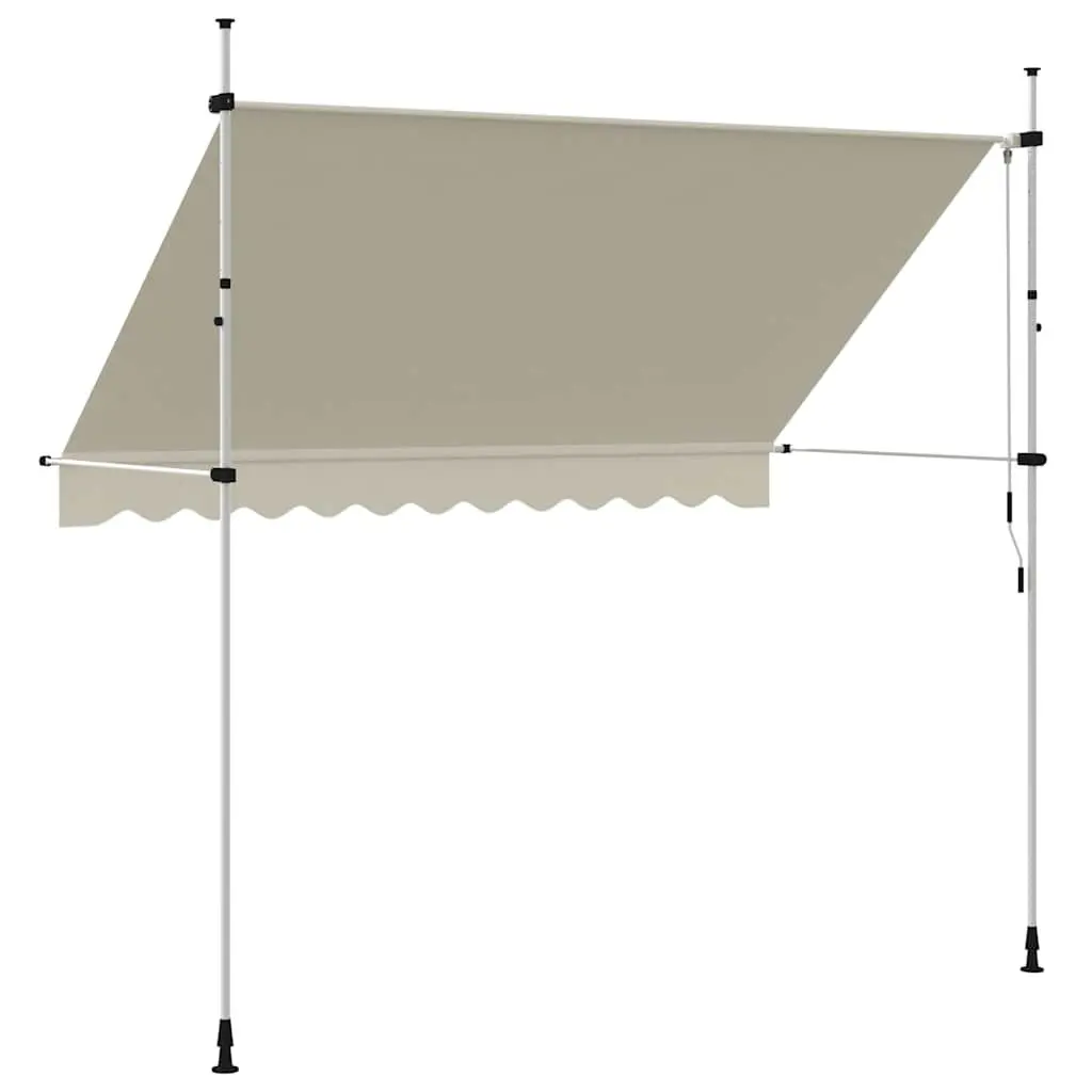 Retractable Awning Manual 300cm Cream for Window Terrace Balcony Garden Outdoor