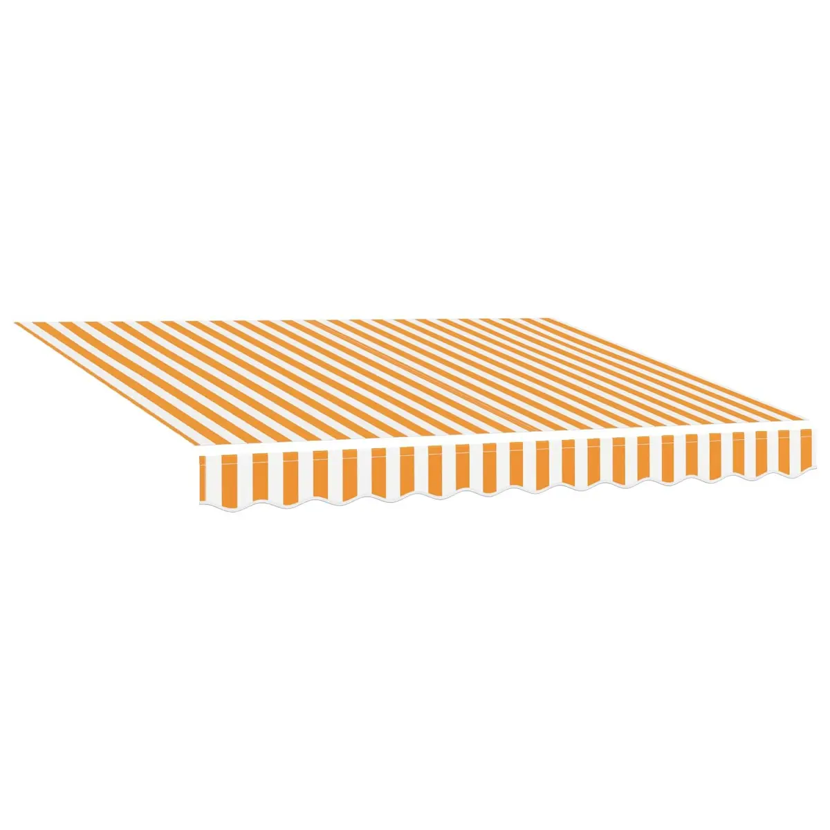 Replacement Awning Fabric UV Resistant Polyester Canvas Orange White 3.5x2.5m