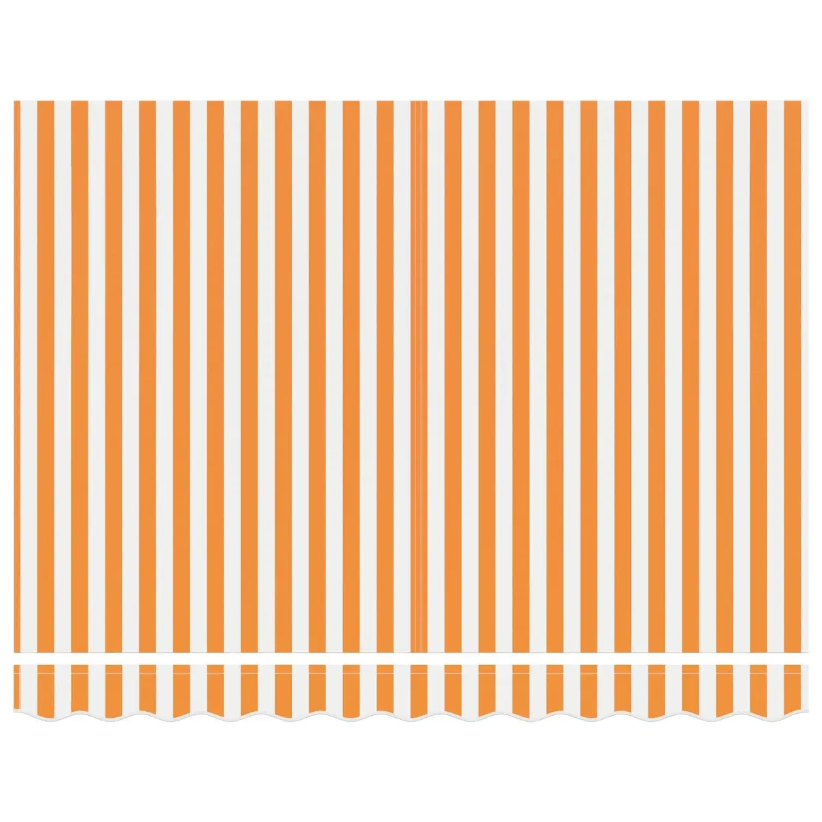 Replacement Awning Fabric UV Resistant Polyester Canvas Orange White 3.5x2.5m