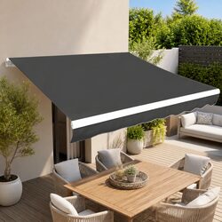 Awning Replacement Fabric Anthracite Grey 3.5x2.5 m UV Resistant Polyester
