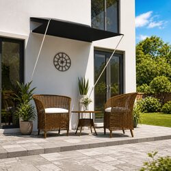 Retractable Awning 150x150 cm Anthracite Outdoor Window Balcony Terrace Garden