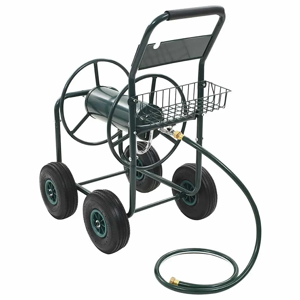 Garden Hose Trolley Reel Cart 75m Storage Organiser Green