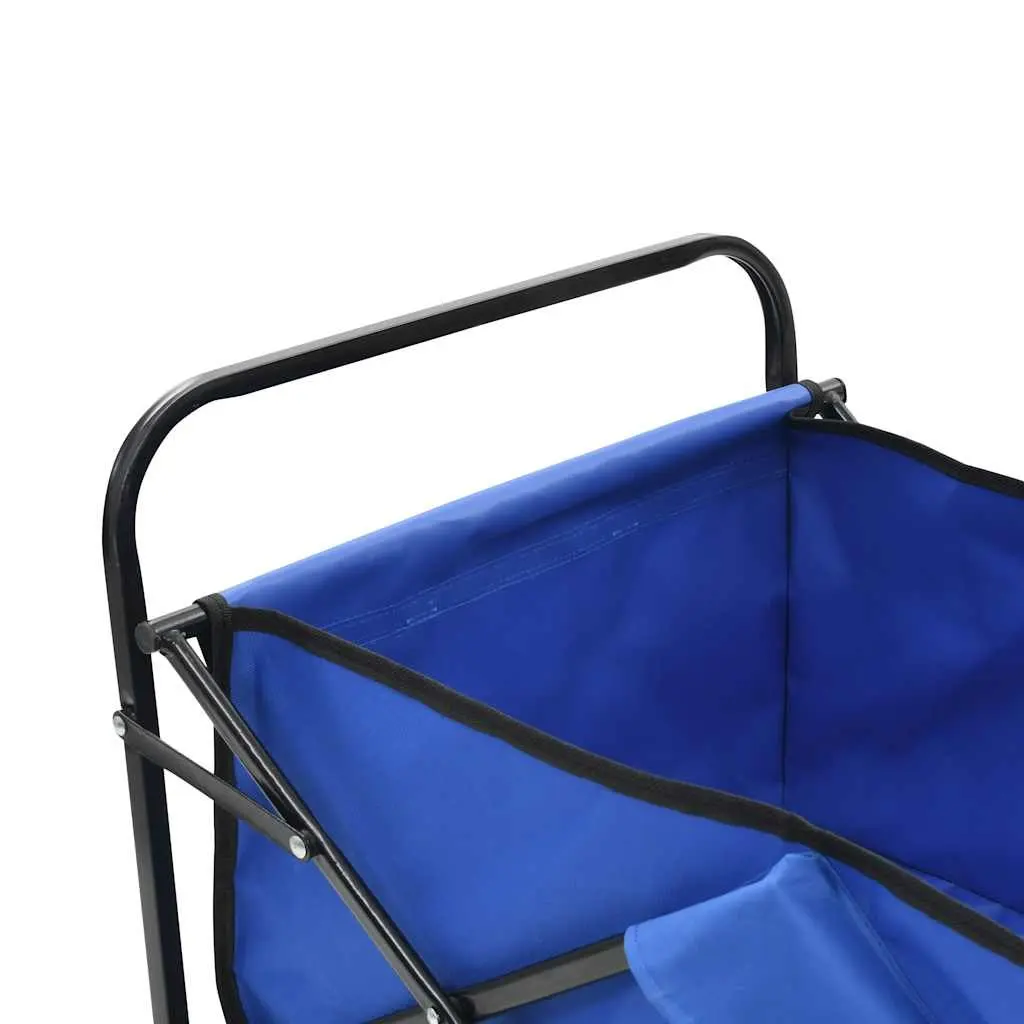 Folding Hand Trolley Garden Transport Cart Steel Frame 75kg Load Capacity Red