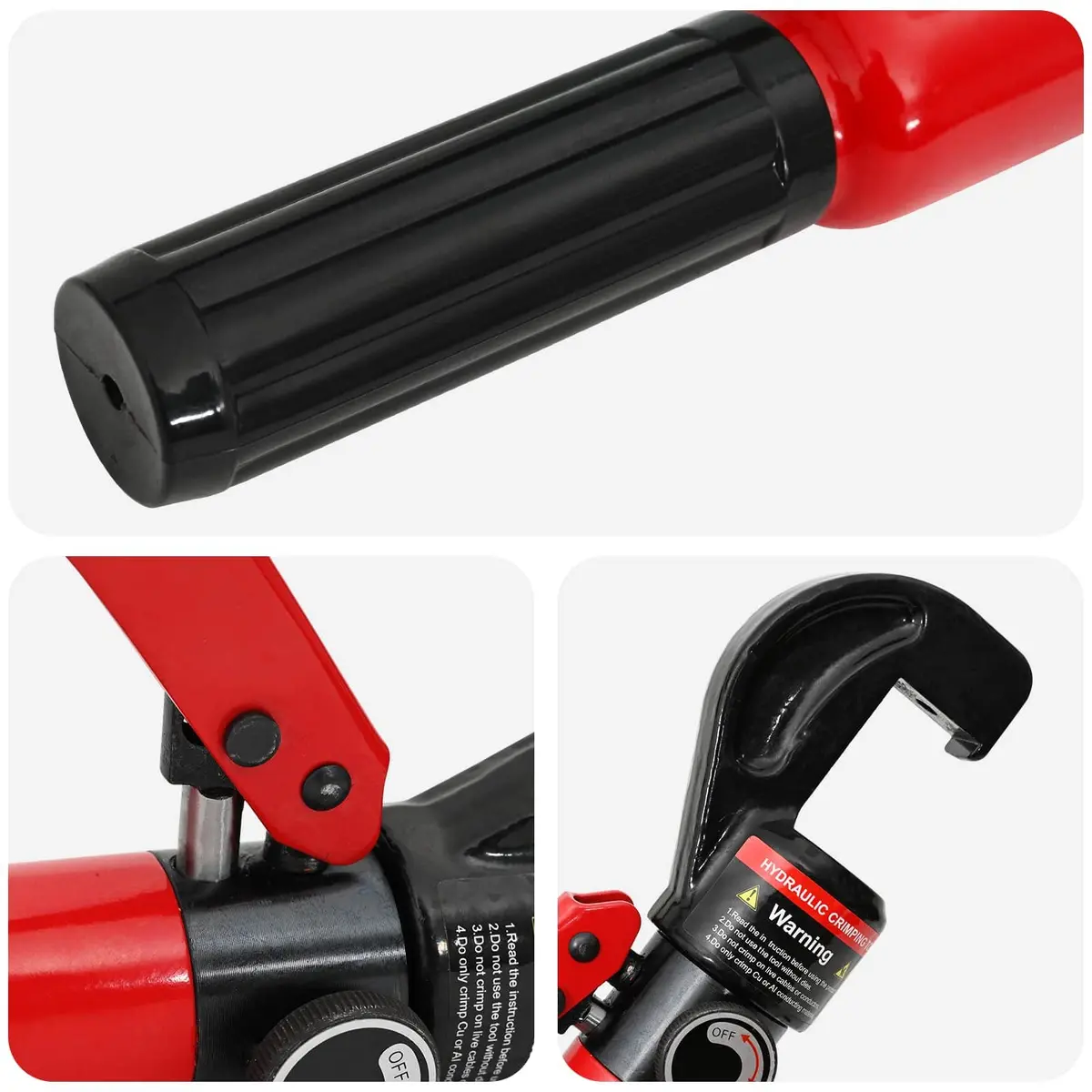 Hydraulic Crimping Pliers Wire Stripper Tool 4-70mm² Ergonomic Steel Portable Case