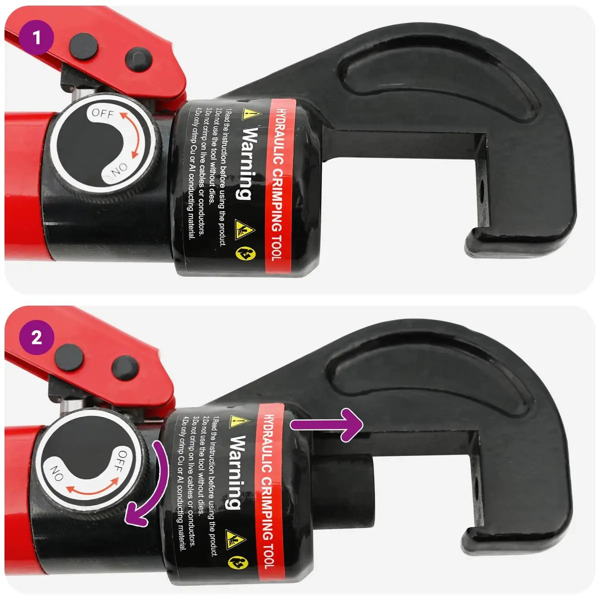 Hydraulic Crimping Pliers Wire Stripper Tool 4-70mm² Ergonomic Steel Portable Case