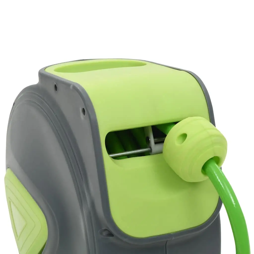 Retractable Water Hose Reel 10m Green Wall Mounted Automatic Garden Irrigation Tool