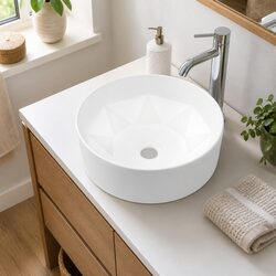 Practical Round Ceramic Wash Basin for Daily Use