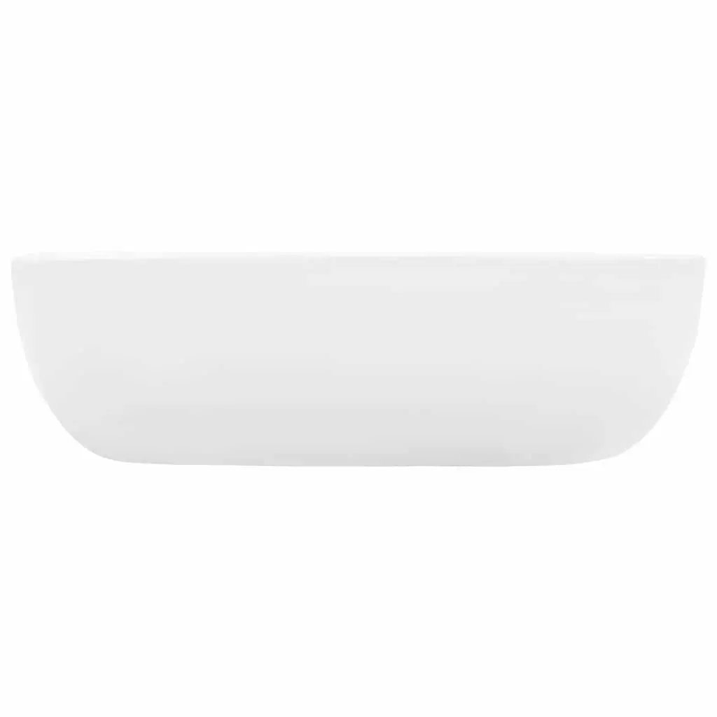 Ceramic Wash Basin Rectangular Bathroom Sink 45.5x32x13cm White Vessel