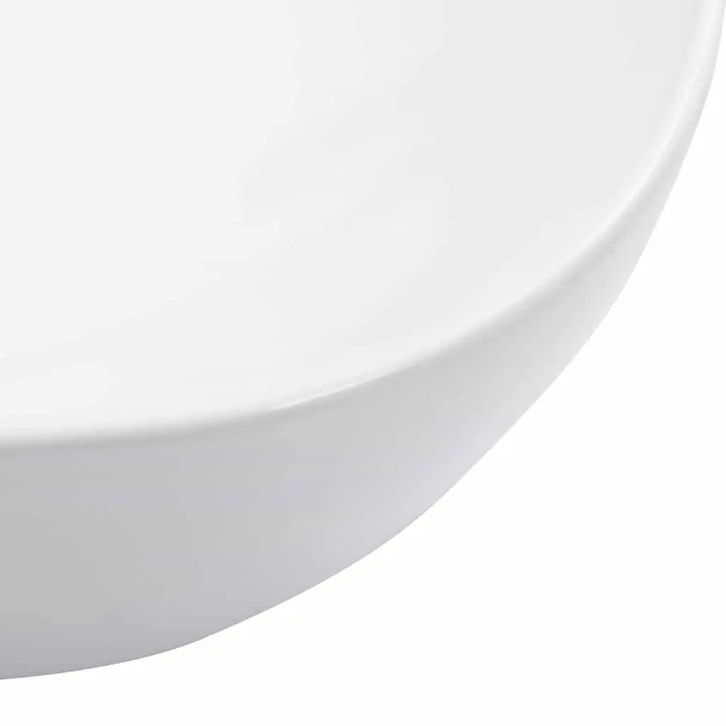 Ceramic Wash Basin Rectangular Bathroom Sink 45.5x32x13cm White Vessel
