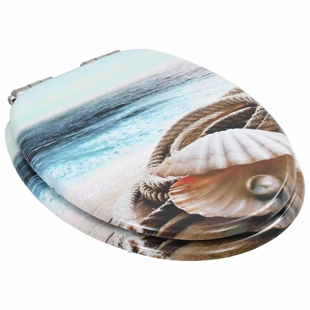 Toilet Seat with Soft Close Lid Multicolour Design Bathroom Fixture Accessory