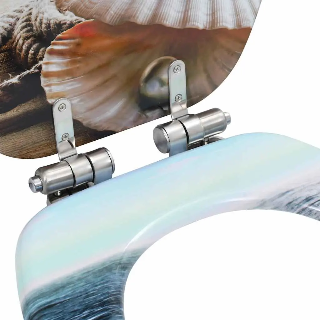 Toilet Seat with Soft Close Lid Multicolour Design Bathroom Fixture Accessory