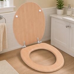 Value in a Brown Bamboo Toilet Seat with Lid