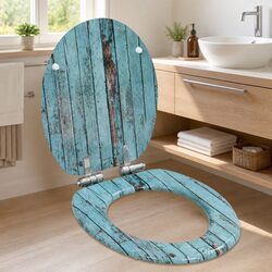 Reliable Toilet Seat: Soft Close, Easy Installation, Turquoise