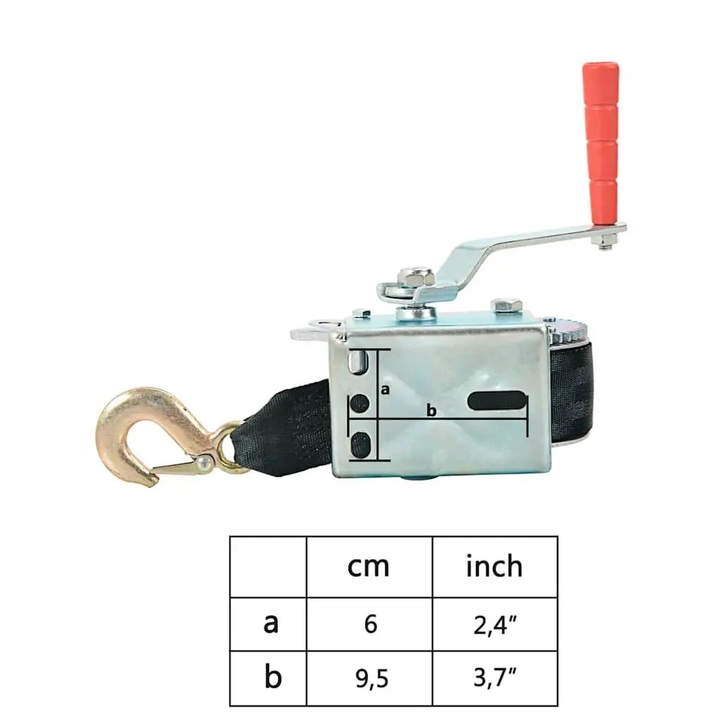 Hand Winch with Strap 360kg Pulling Heavy Duty Truck Trailer Winch Tool