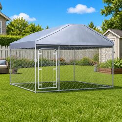 Reliable Outdoor Dog Kennel with Roof Canopy 200x200x135cm